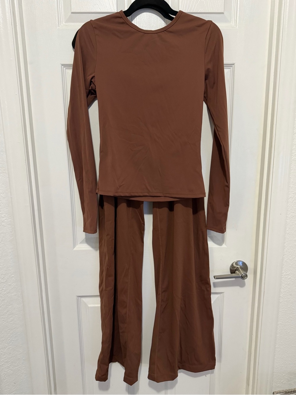 Lounge Set - Long Sleeve Top and Wide Leg Pants